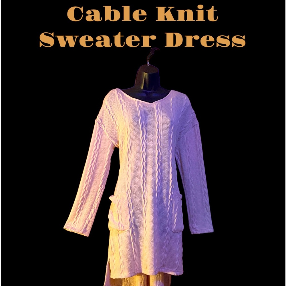 Boho Cable Knit Sweater Dress